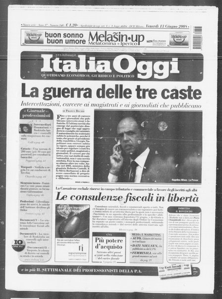 Italia oggi : quotidiano di economia finanza e politica